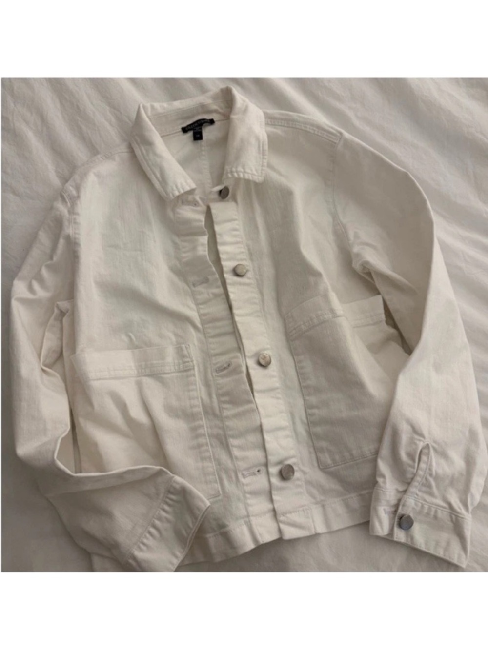 Eileen Fisher White Button-Front Jacket - S - EUC!